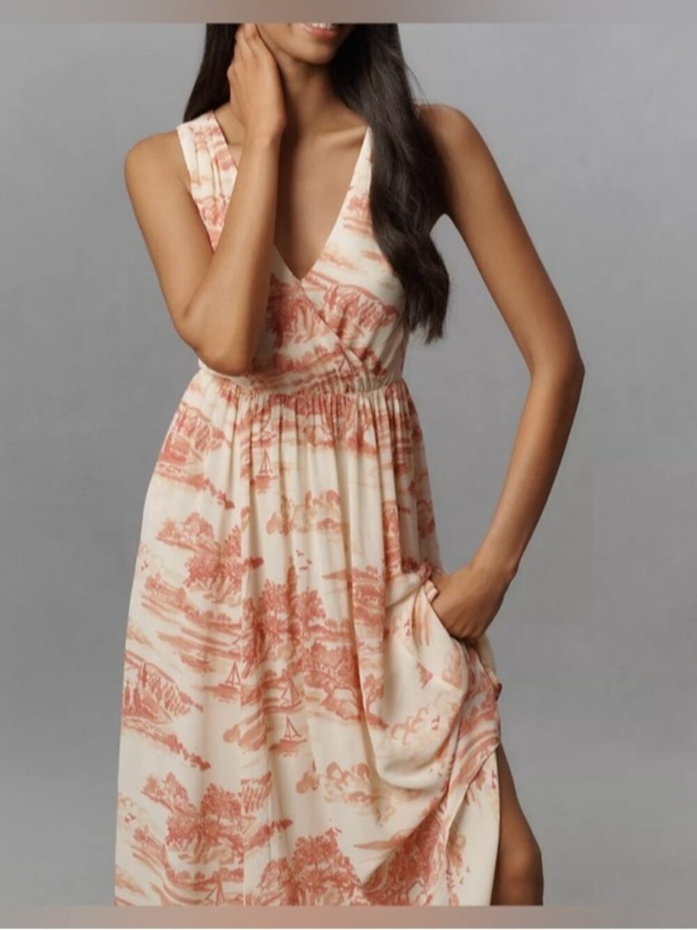 NWT Size 6 - Reformation Sleeveless V-Neck Midi Dress w Pockets (NWT US$ 278)